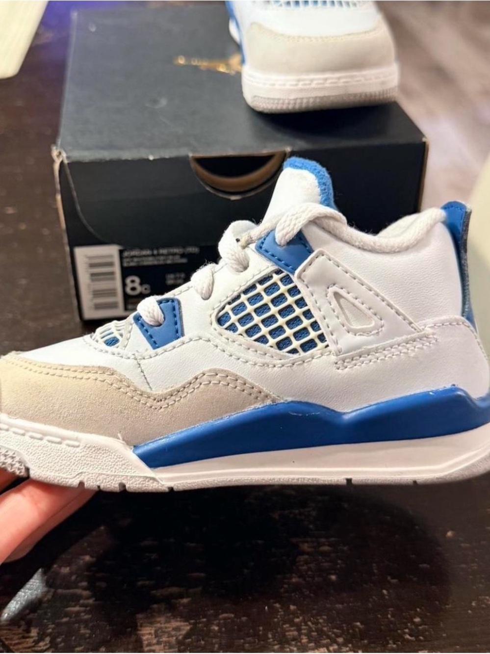 Jordan Kids White, Blue and Beige Sneakers